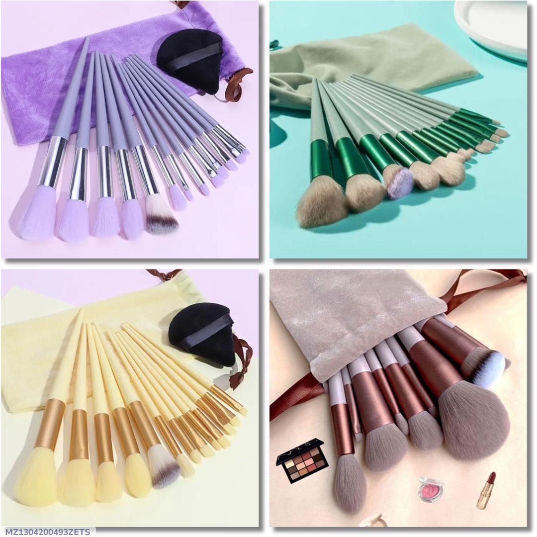 Colorful Makeup Brushes Set for Practicing Makeup - 13 Pcs Set of Essential Tools