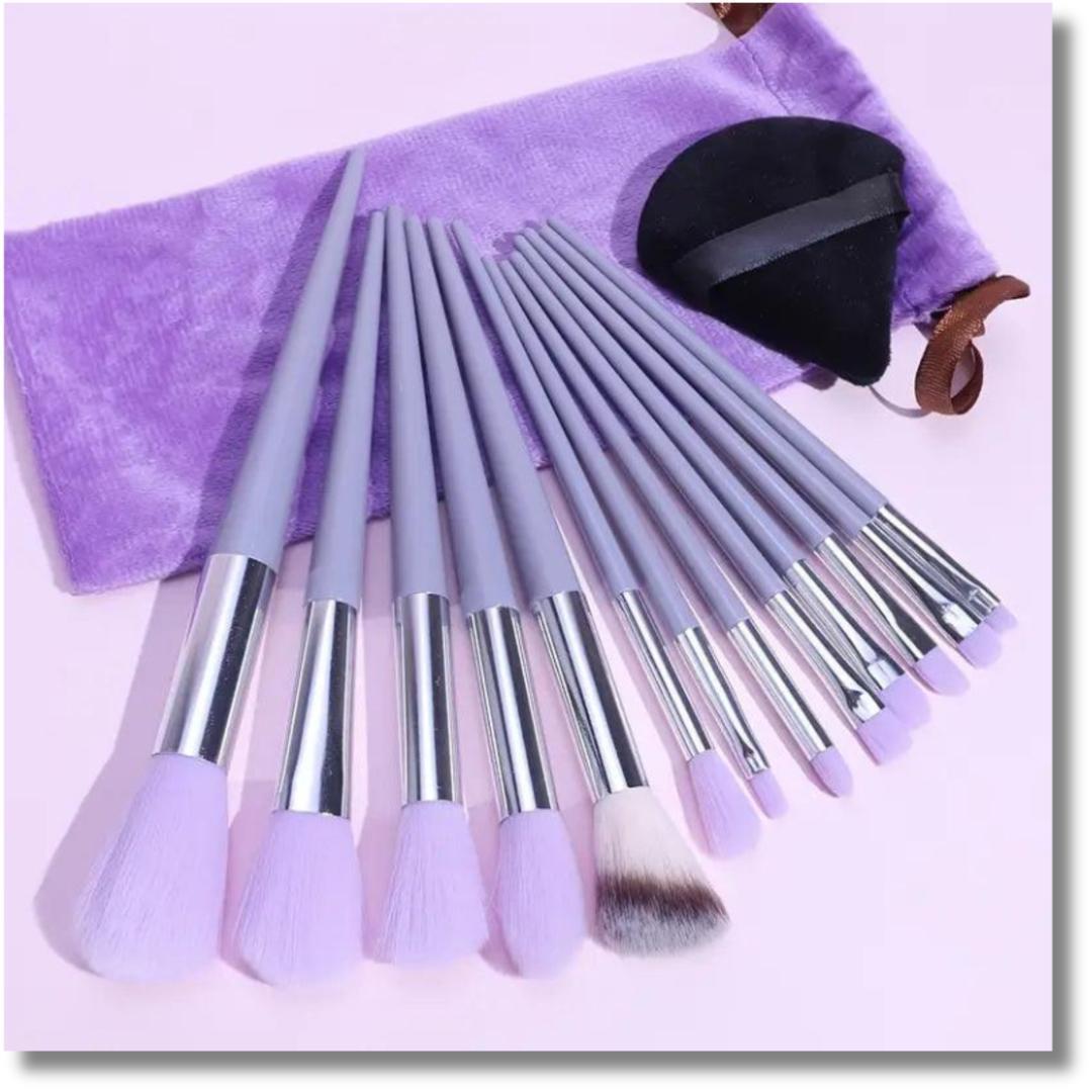 Colorful Makeup Brushes Set for Practicing Makeup - 13 Pcs Set of Essential Tools