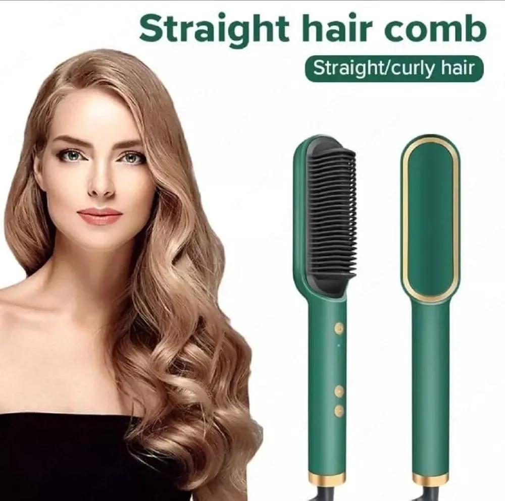 2 in 1 Hair Straightener and Curler -Professional Hair Straightener Brush and Comb for Salon-Quality Results – Hair Style Accessories for Girls