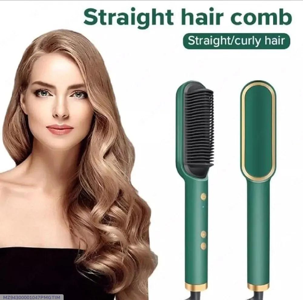 2 in 1 Hair Straightener and Curler -Professional Hair Straightener Brush and Comb for Salon-Quality Results – Hair Style Accessories for Girls